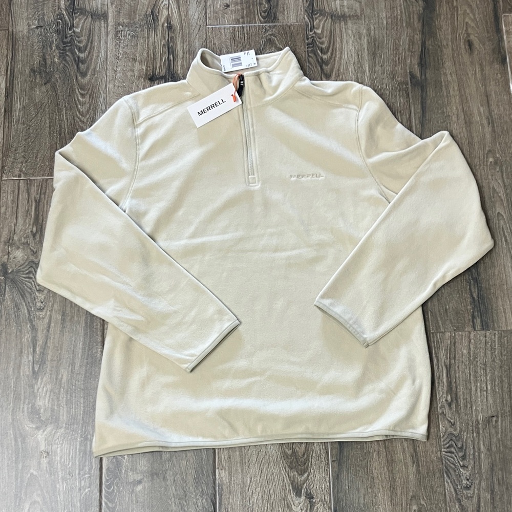 Merrell Off-White Men's 1/4 zip fleece